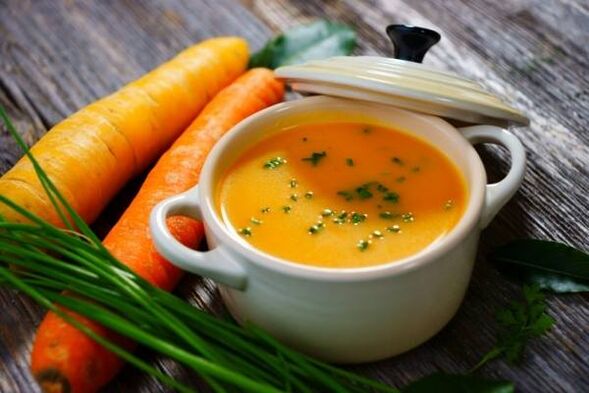 Mashed potato and carrot soup in the menu of a gentle diet for gastritis