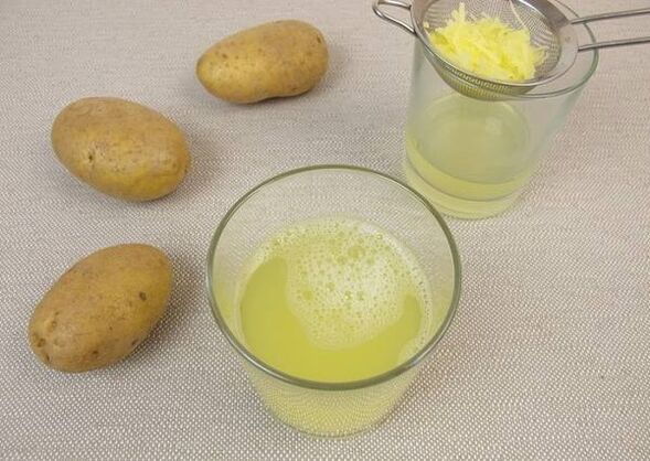 Potato juice on an empty stomach to increase stomach acidity